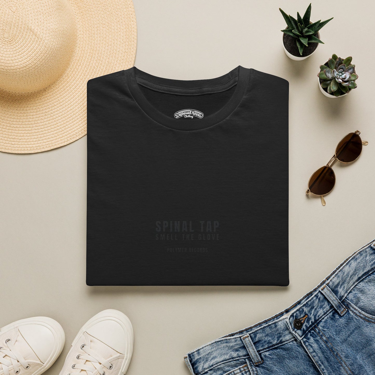 Spinal Tap Smell The Glove none more black T-Shirt
