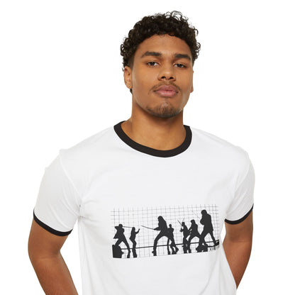 Kill Bill House of Blue Leave silhouette black ringer T-Shirt