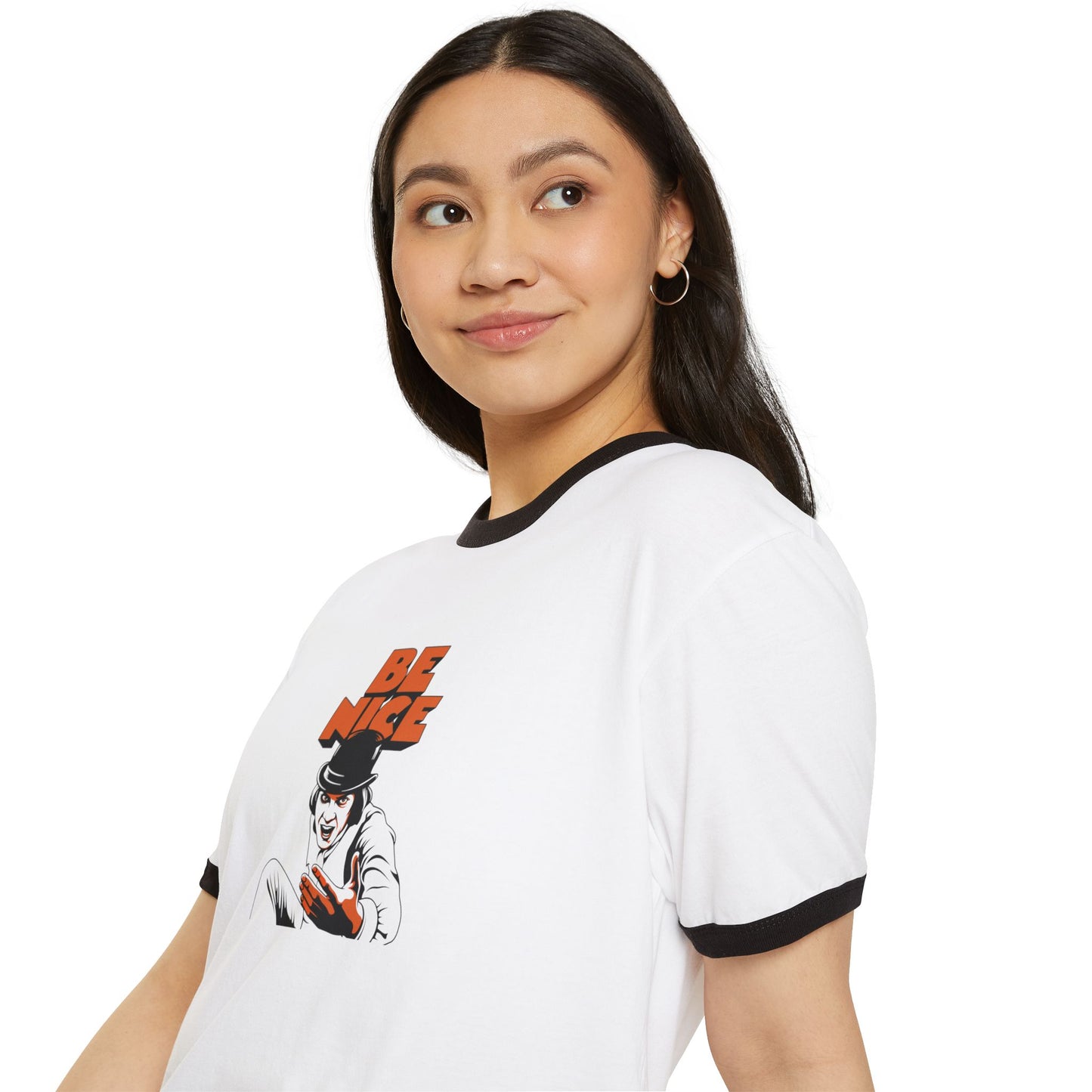 Alex says... Be Nice Ringer — Retro A Clockwork Orange Inspired T-Shirt