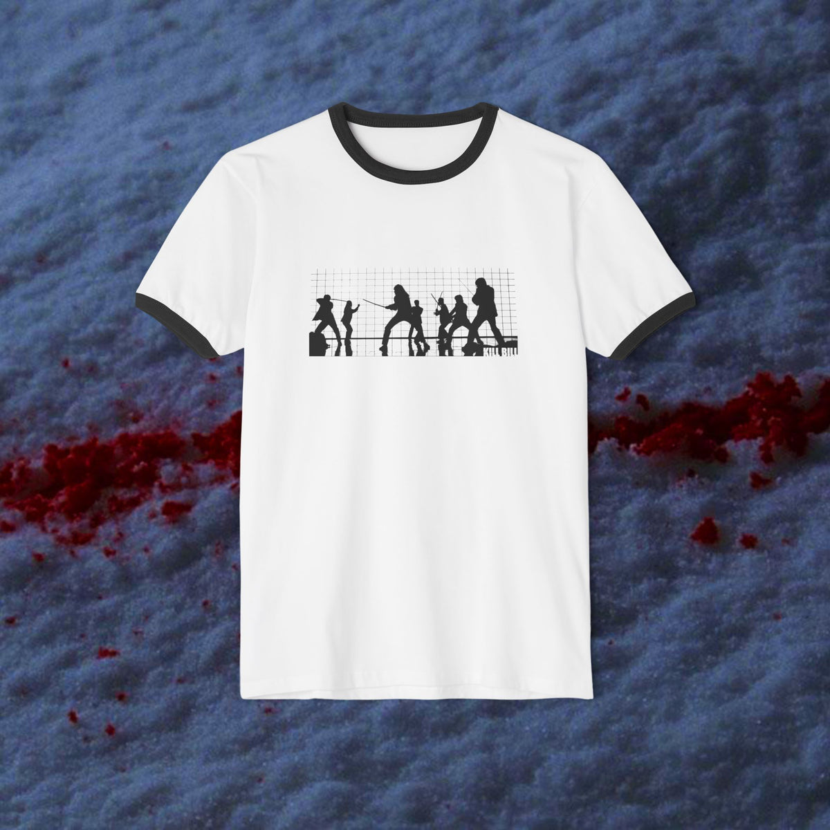 Kill Bill House of Blue Leaves silhouette black ringer T-Shirt