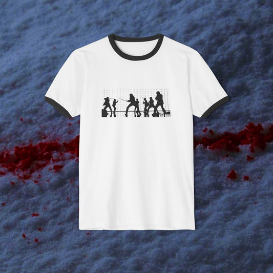 Kill Bill House of Blue Leaves silhouette black ringer T-Shirt