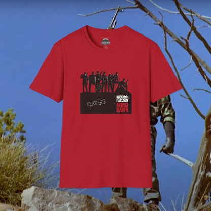 Red Dawn T-Shirt Wolverines 1984 Patrick Swayze Movie Tee Black Gray